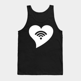 White WiFi Heart Tank Top